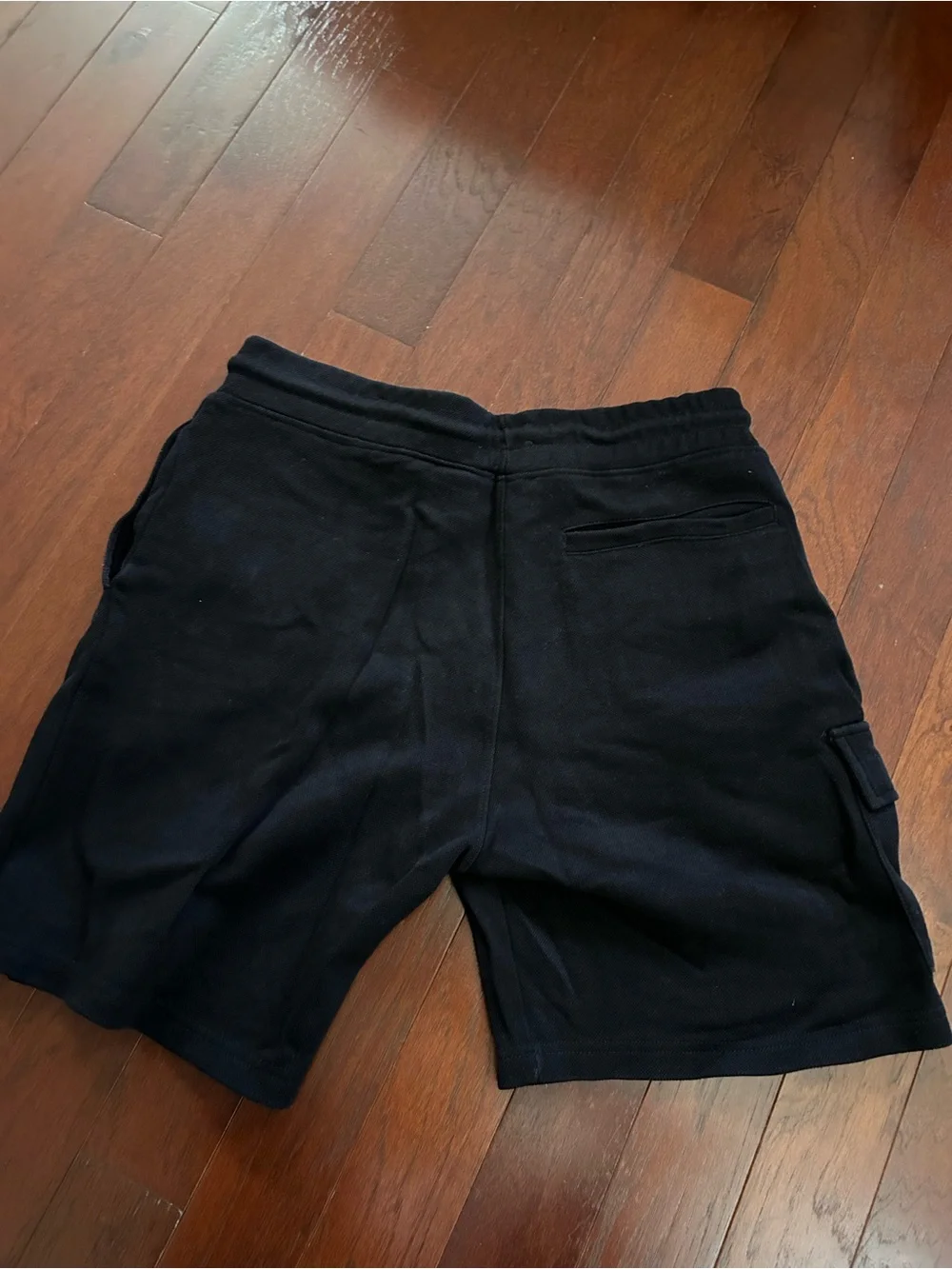 Lefties Black Cargo Sweat Shorts - Men's L (32) - Cotton Blend Fleece-Back Jogge